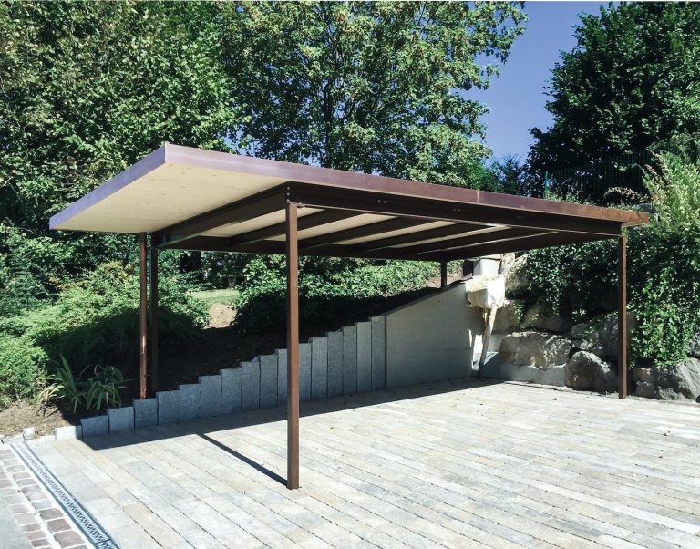 Träger und Stützen für Carport